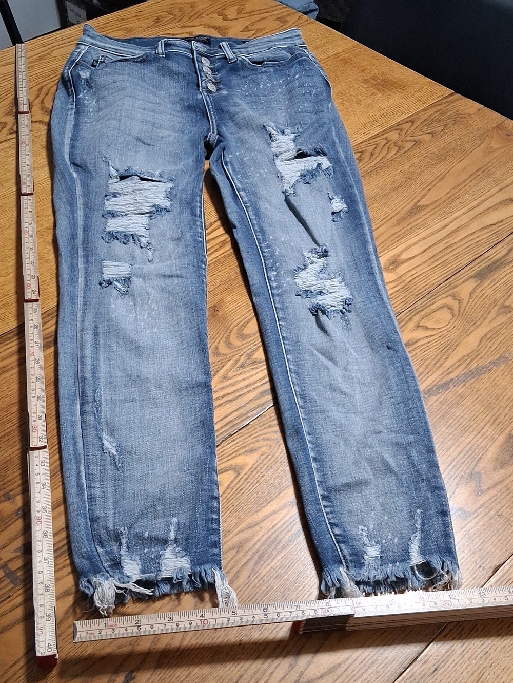 JUDY BLUE Jeans Womens 7 / 28 Denim SKINNY FIT Pants Used Distressed BUTTON FLY